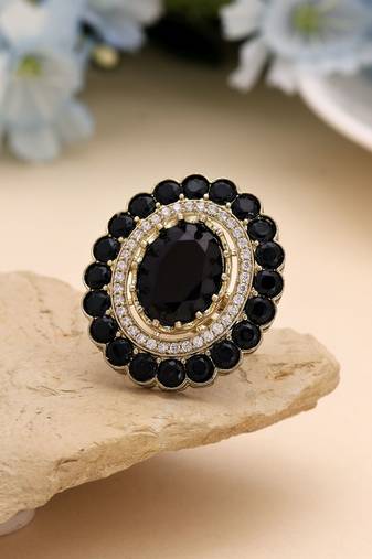 Black color american diamond ring