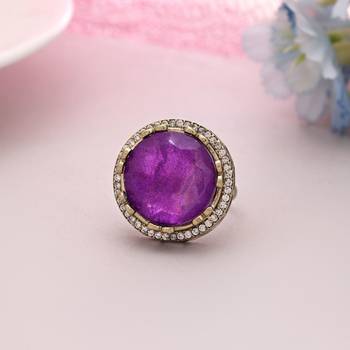 Purple color american diamond ring 1