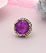 Purple color american diamond ring