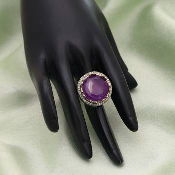 Purple color american diamond ring 2