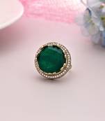 Green color american diamond ring