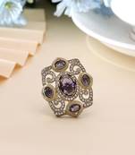 Purple color american diamond ring