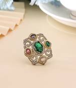 Multi color american diamond ring