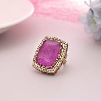 Purple color american diamond ring 1