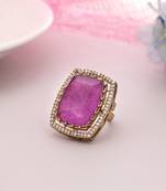 Purple color american diamond ring