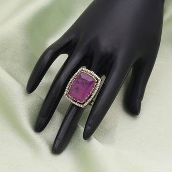 Purple color american diamond ring 2