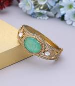 Pista green color openable american diamond bracelet