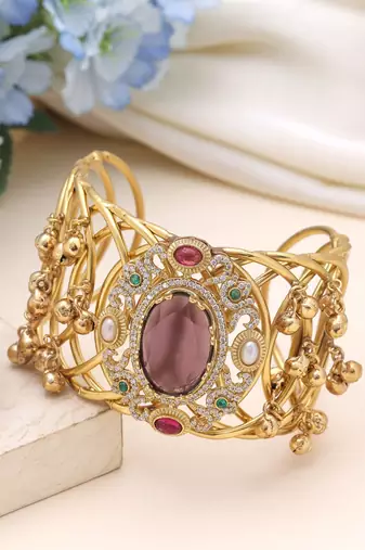 Purple color american diamond bracelet