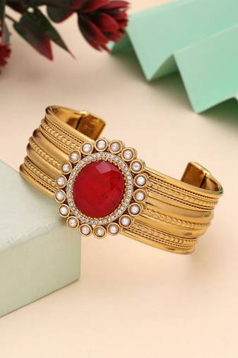Red color american diamond bracelet