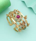 Rani & green color american diamond bracelet