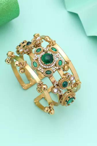 Green color american diamond bracelet