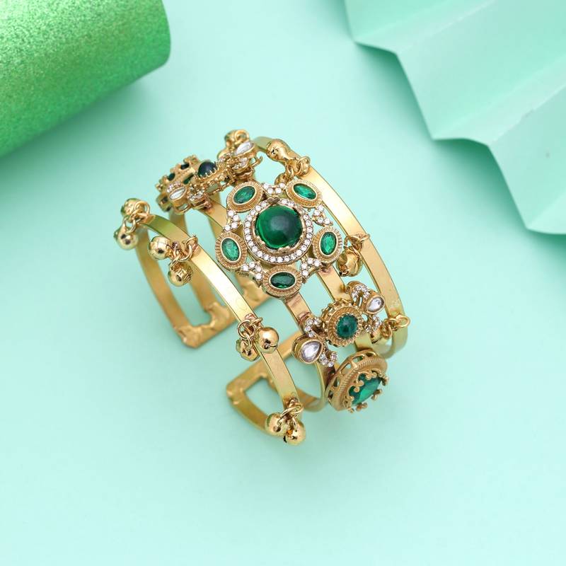 Green color american diamond bracelet