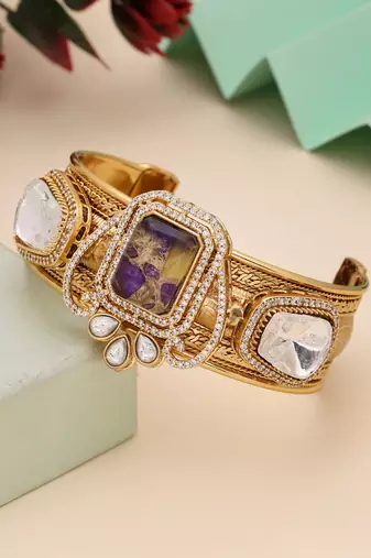 Purple color american diamond bracelet