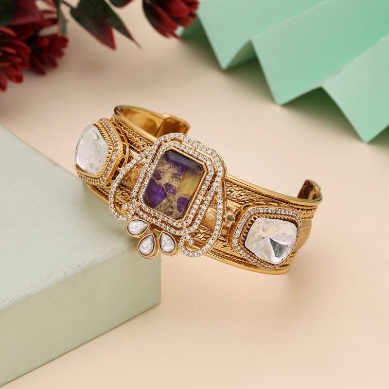 Purple color american diamond bracelet