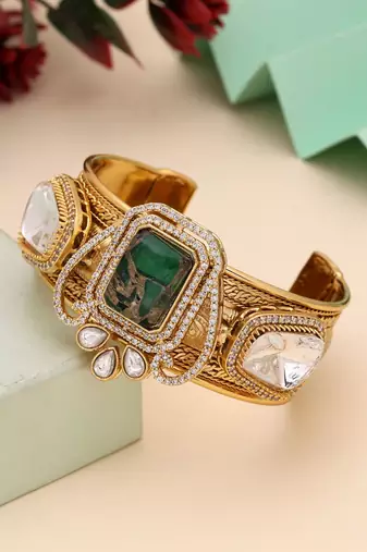 Green color american diamond bracelet