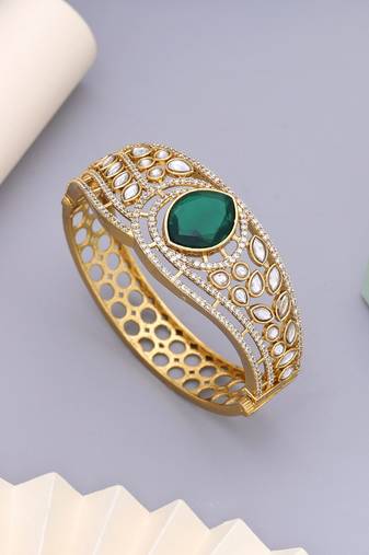 Green color american diamond bracelet