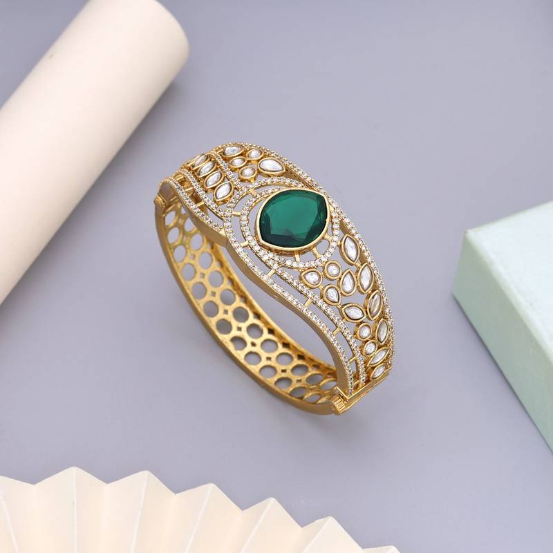 Green color american diamond bracelet