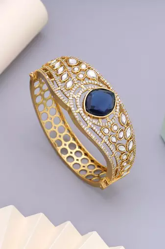 Blue color american diamond bracelet