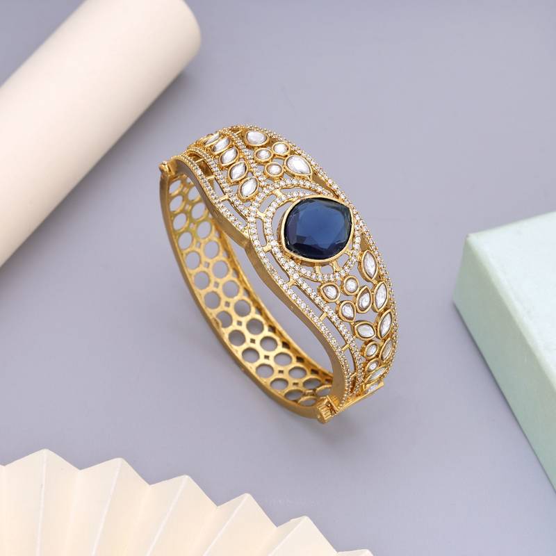 Blue color american diamond bracelet