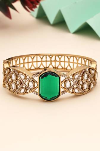 Green color american diamond bracelet