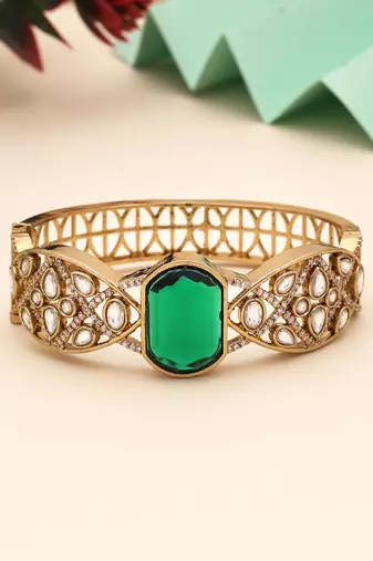 Green color american diamond bracelet