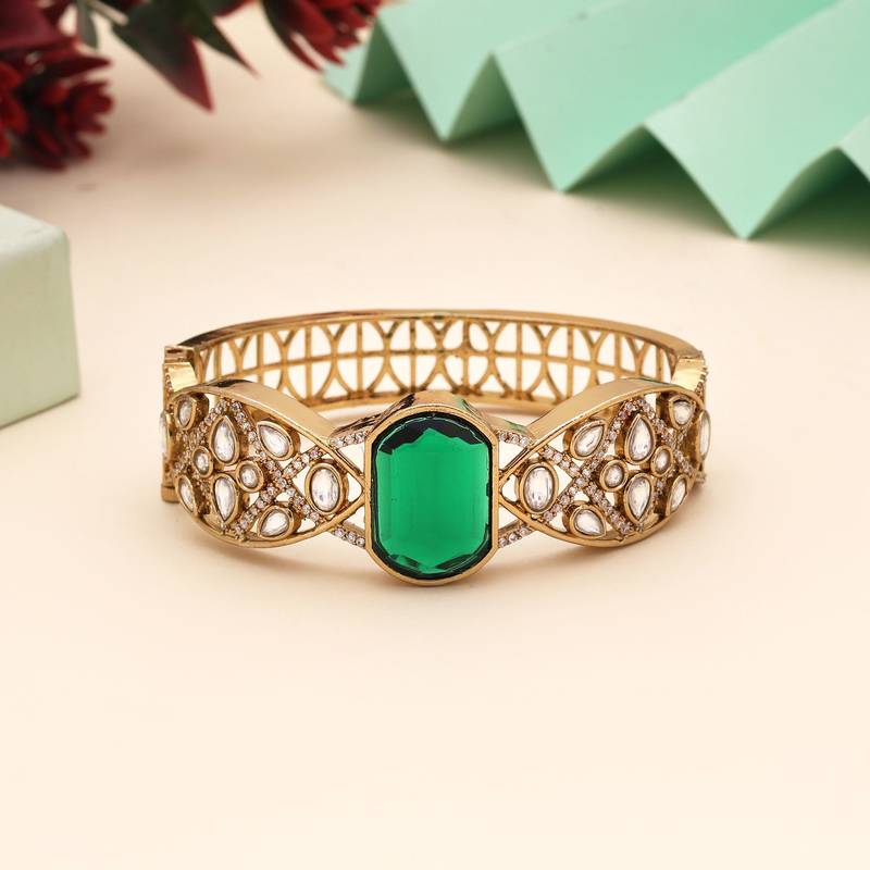 Green color american diamond bracelet