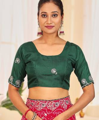 Fancy red rani colour bandhani catalogue with gotta embroidery 4