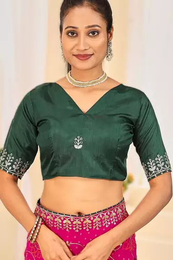 Fancy red rani colour bandhani catalogue with gotta embroidery