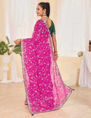 Fancy red rani colour bandhani catalogue with gotta embroidery 2