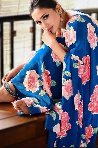 New design launch digital print saree in original japan satin 