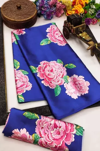 New design launch digital print saree in original japan satin 