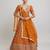 ORANGE RADIANCE 7MM AND 3MM MATTE SEQUINS WITH ZARI EMBROIDERED GEORGETTE LEHENGA CHOLI