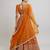 ORANGE RADIANCE 7MM AND 3MM MATTE SEQUINS WITH ZARI EMBROIDERED GEORGETTE LEHENGA CHOLI