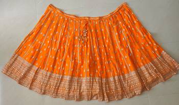 ORANGE RADIANCE 7MM AND 3MM MATTE SEQUINS WITH ZARI EMBROIDERED GEORGETTE LEHENGA CHOLI 5