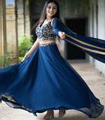 BLUE RADIANCE FAUX GEORGETTE LEHENGA CHOLI