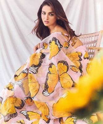MULTI COLOUR PRINTED DIGITAL TITLI PRINTED UMBRELLA ORGANZA LEHENGA CHOLI 2