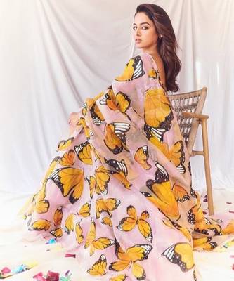 MULTI COLOUR PRINTED DIGITAL TITLI PRINTED UMBRELLA ORGANZA LEHENGA CHOLI 3
