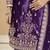 Embroided purple salwar suit made of ice velvet with net dupatta