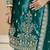 Embroided rama salwar suit made of ice velvet with net dupatta