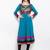 Blue embroidered georgette a line kurta churidar set