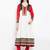 White embroidered georgette a line kurta churidar set