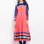 Peach embroidered georgette anarkali kurta churidar set