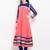 Peach embroidered georgette anarkali kurta churidar set