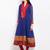Blue embroidered georgette anarkali kurta churidar set