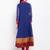 Blue embroidered georgette anarkali kurta churidar set