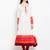 White embroidered georgette anarkali kurta churidar set