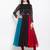 Multicolor embroidered georgette anarkali kurta churidar set