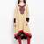 Beige embroidered georgette asymmetrical  kurta churidar set
