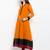 Mustard embroidered georgette a line kurta churidar set