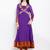 Purple embroidered georgette a line kurta churidar set